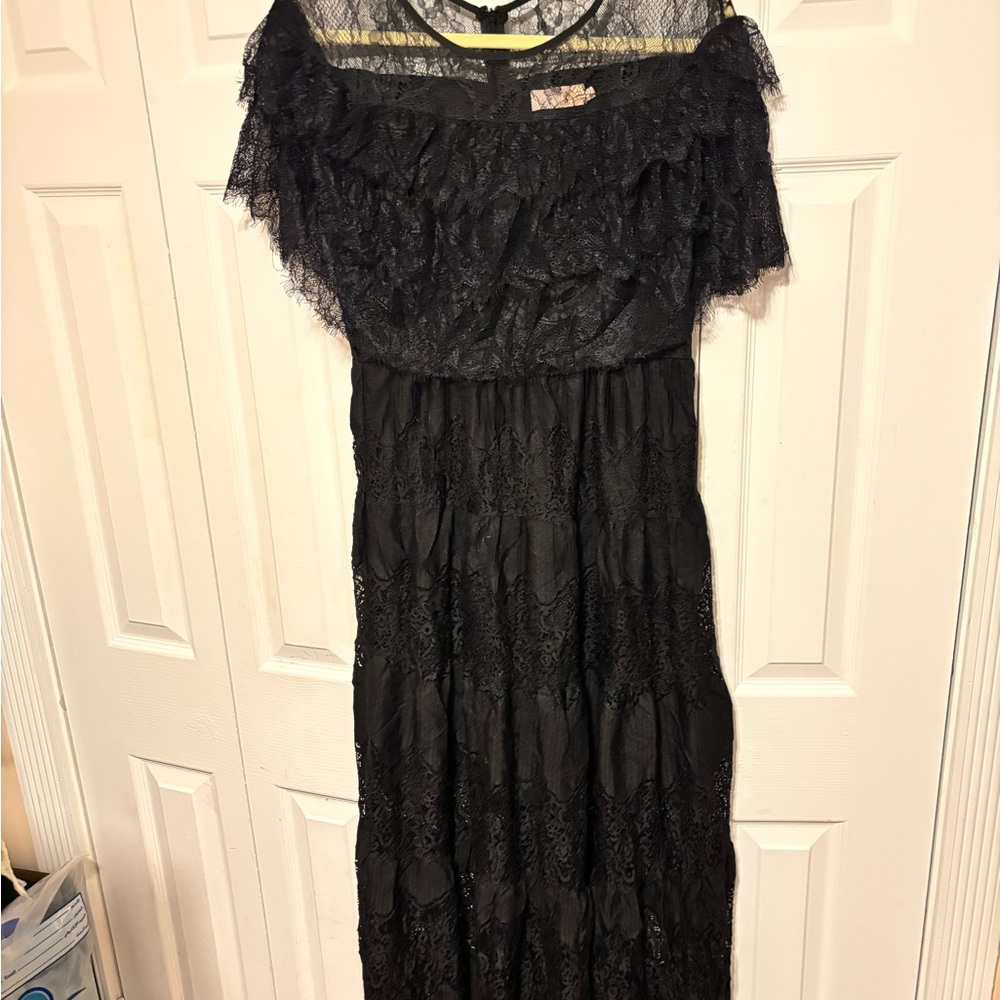 NWOT Elegant Black Lace Off-Shoulder Dress